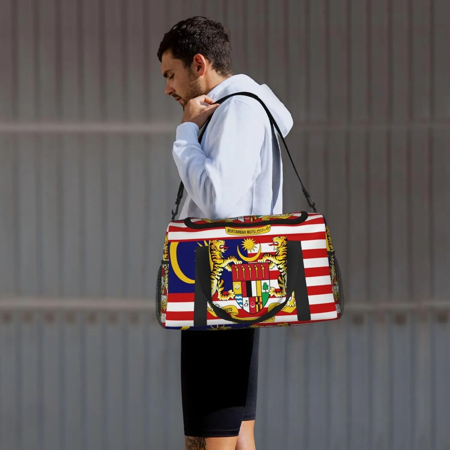 Flag Of Malaysia Travel Duffel Bag Large Foldable Waterproof Overnight Bag For Beach Swim Bags Pool Sports Gym