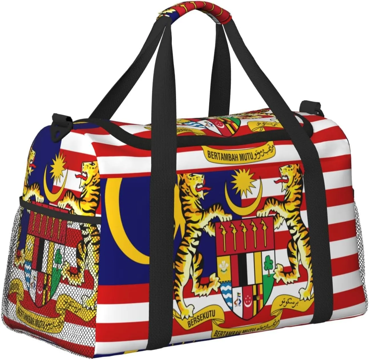 Flag Of Malaysia Travel Duffel Bag Large Foldable Waterproof Overnight Bag For Beach Swim Bags Pool Sports Gym