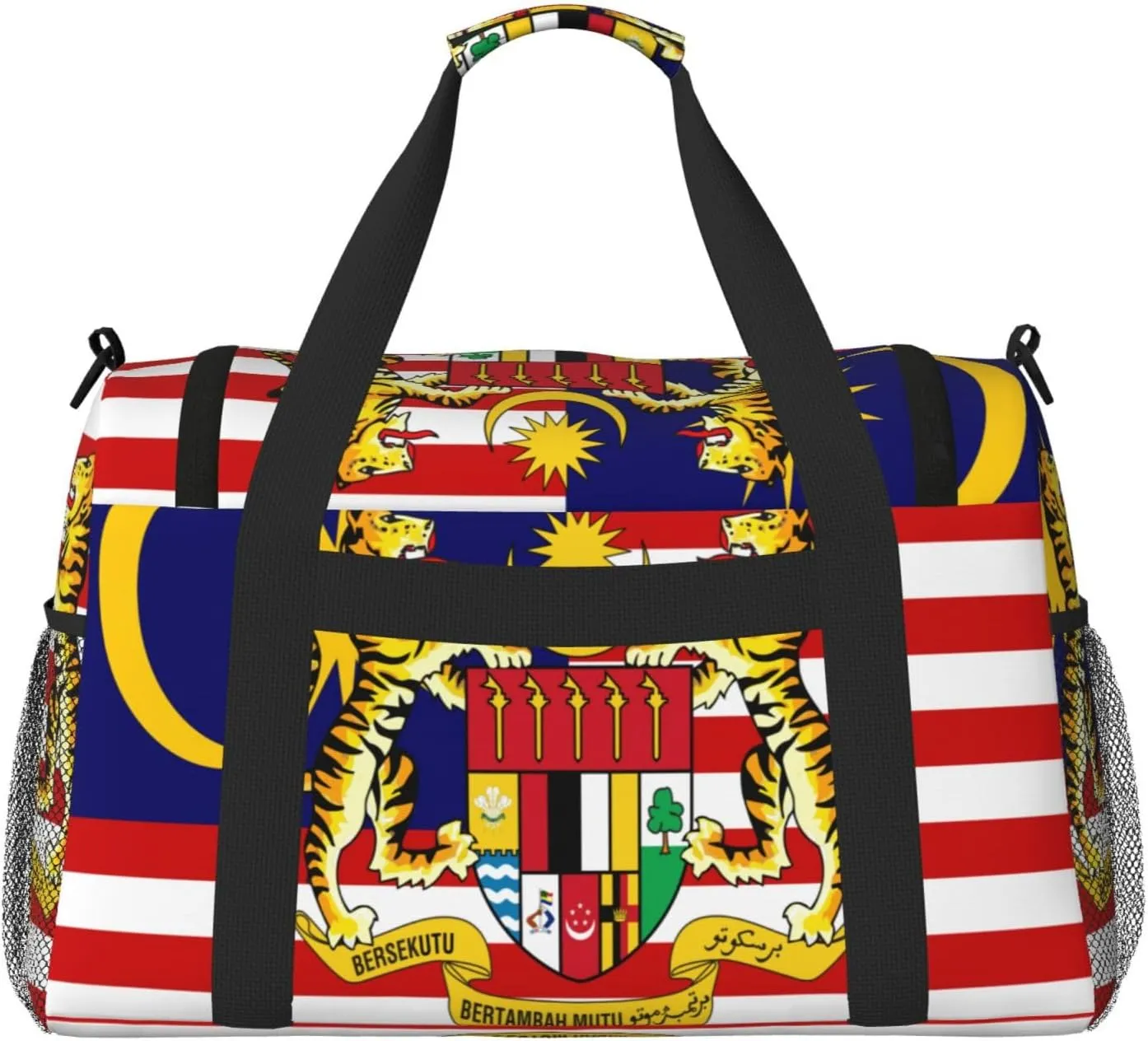 Flag Of Malaysia Travel Duffel Bag Large Foldable Waterproof Overnight Bag For Beach Swim Bags Pool Sports Gym