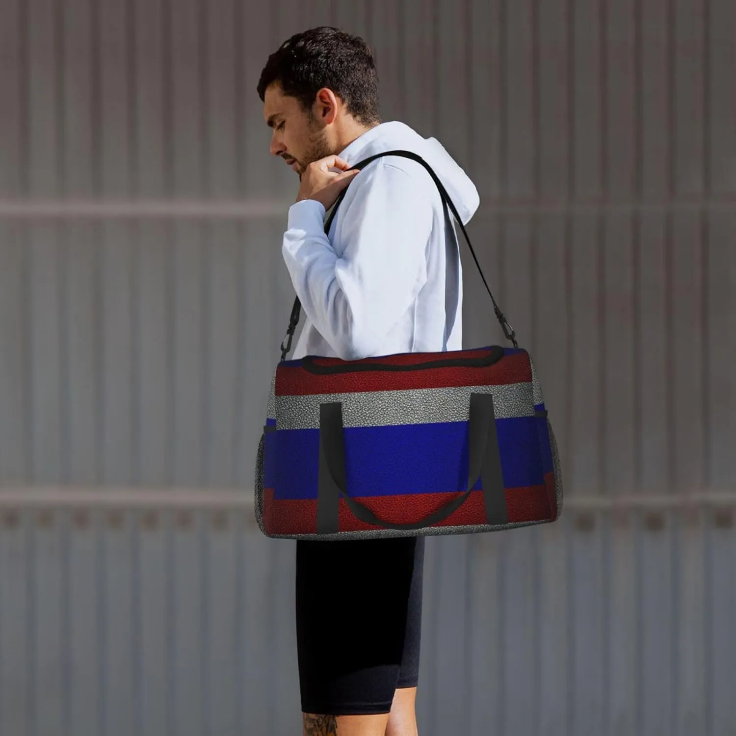 Flag Russian Travel Duffel Bag Large Foldable Waterproof Overnight Bag For Beach Swim Bags Pool Sports Gym