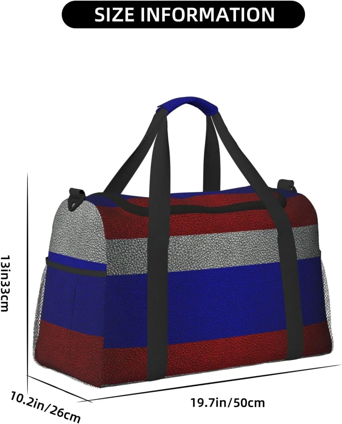 Flag Russian Travel Duffel Bag Large Foldable Waterproof Overnight Bag For Beach Swim Bags Pool Sports Gym