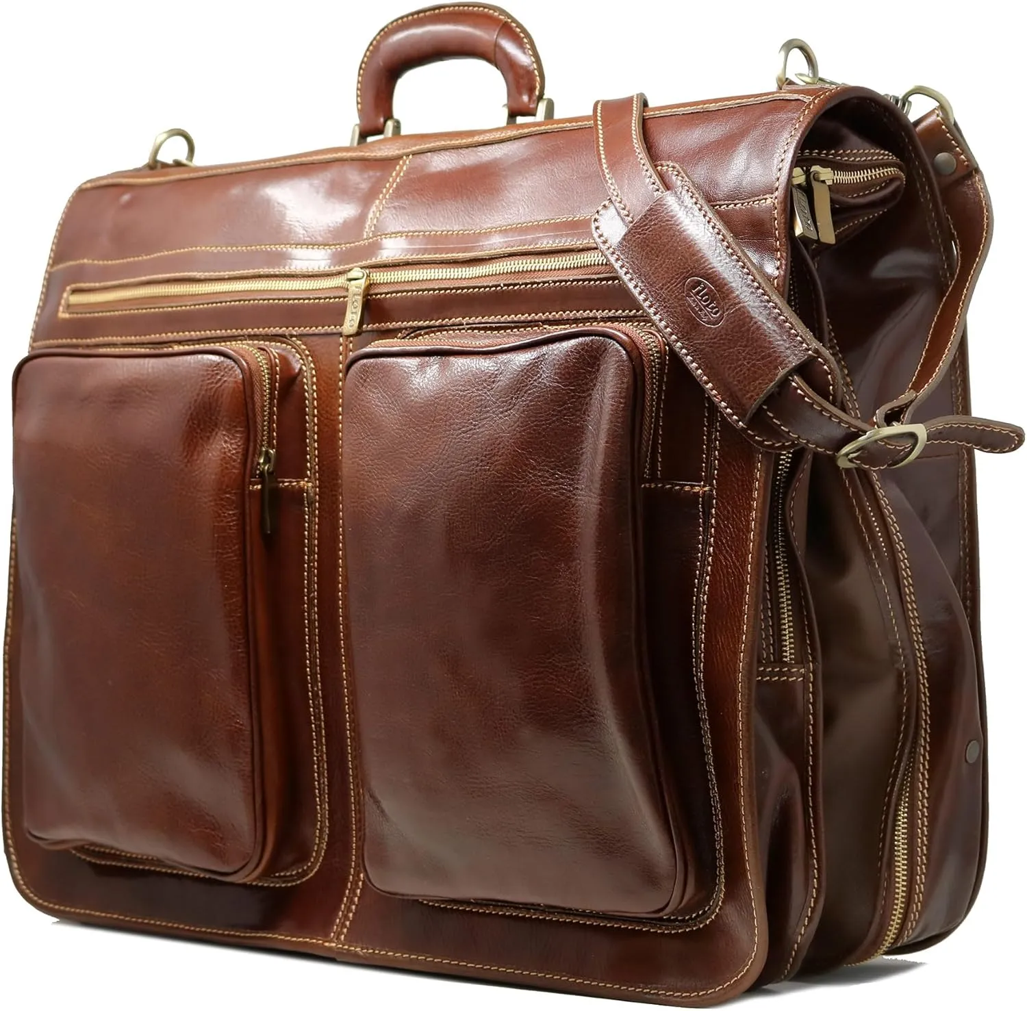 Floto Luggage Venezia Garment Bag Suitcase, Vecchio Brown, Large