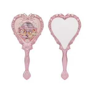 Flower Knows Strawberry Rococo Hand Mirror,Portable Vintage Handheld Mirror,Durable Metal Mirror,Cute & Aesthetic Princess Mirror,with Long Handle for Easy Holding,Gift for Girls(Milky Pink)