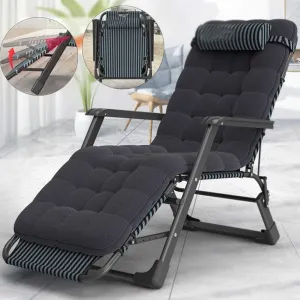 Folding Reclining Sunloungers Chairs, Adjustable Zero Gravity Chair Recliner Heavy Duty Sun Lounger Chairs Office Lunch Break Chair for Patio Camping Beach