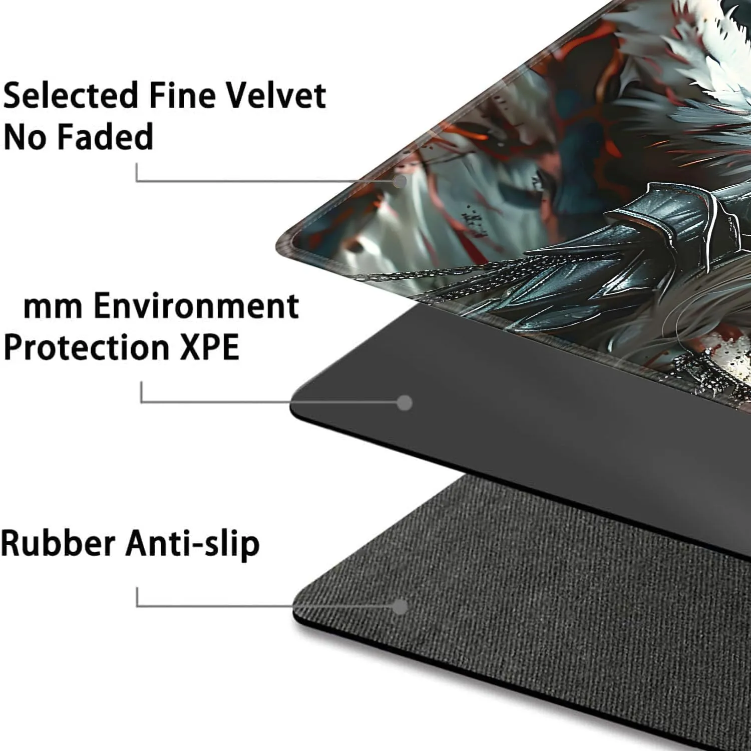 for MTG Playmat   Drawstring Travel Pouch   6 Dice Counter, for Tabletop Trading Card Game Playmats or Mouse Pad, Anti-Slip Rubber 24 x 14 in, Anime Angel Girl for TCG Playmat (No with Zone)