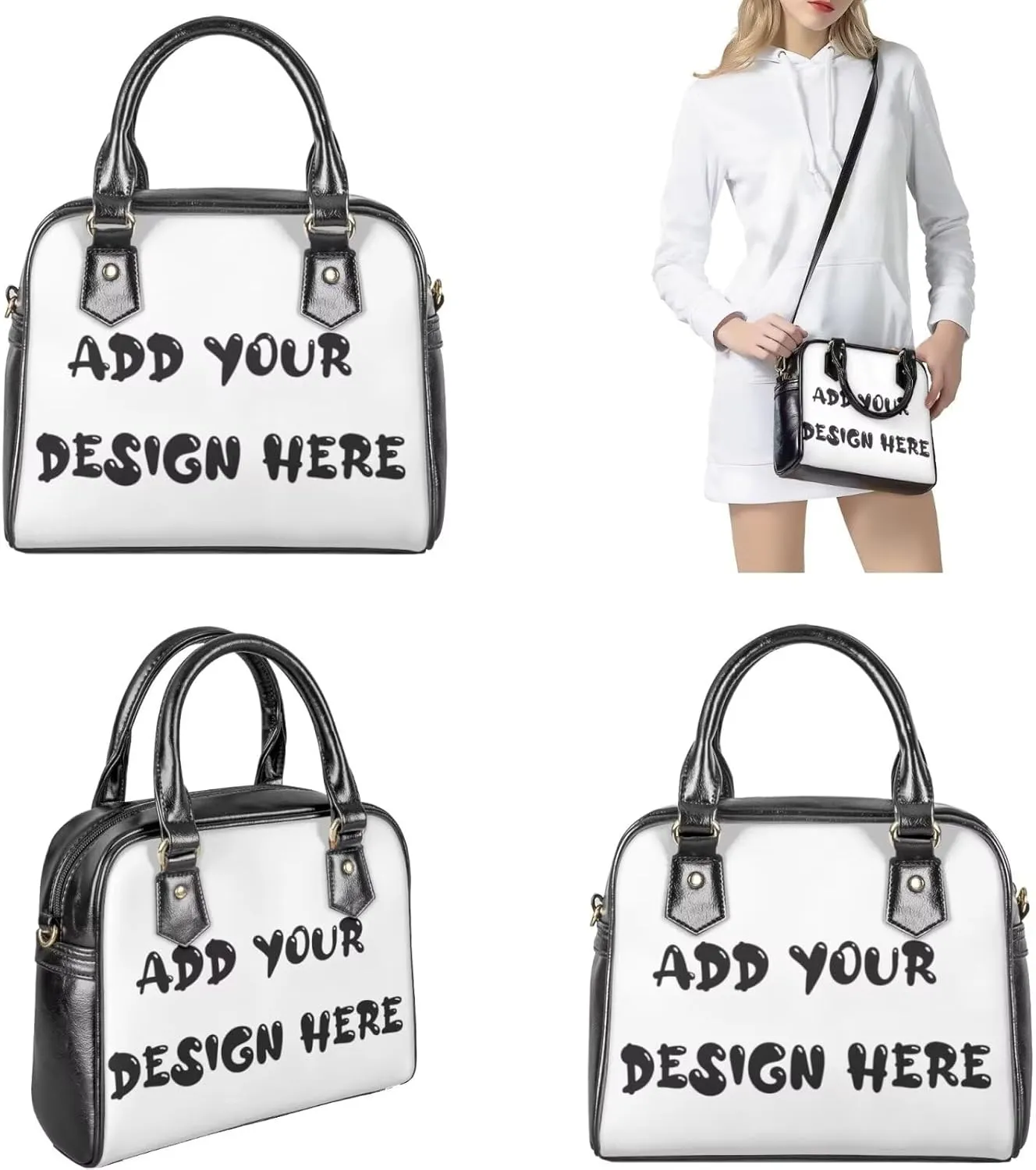 FOR U DESIGNS Women's Wristlet Handbags Top Handle Travel Crossbody Shoulder Tote Purses Sets Valentine's Day Bucket Bag