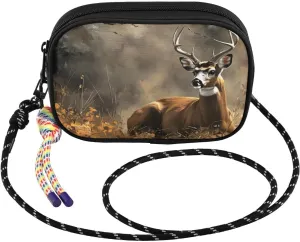 Forest Elk Autumn Crossbody Bags for Women Cell Phone Purses Women's Shoulder Handbag Wallet Purse with Rope Pendant