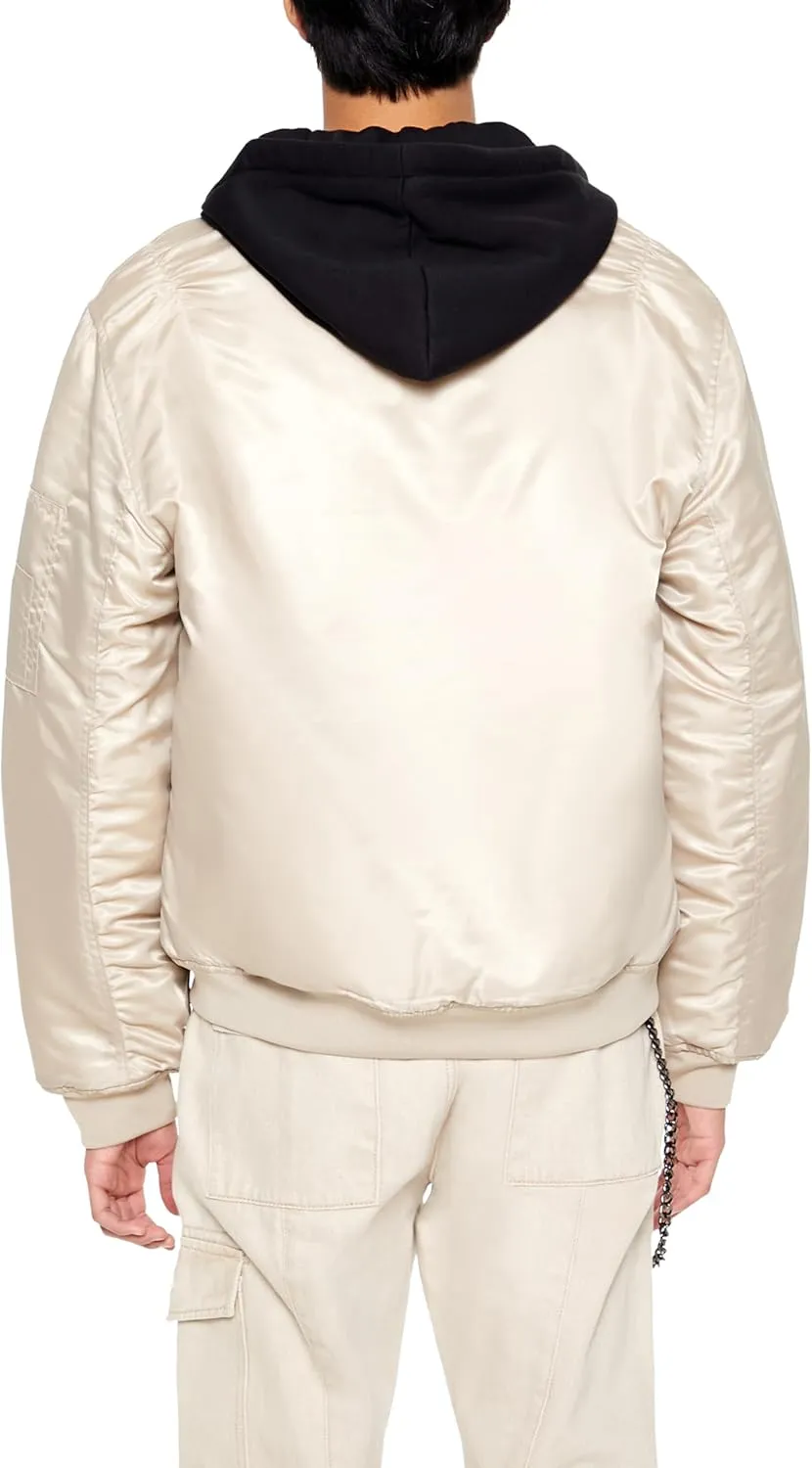 Forever 21 Men's Hooded Cargo Bomber Jacket