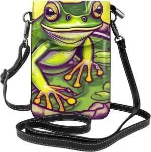 Frog In A Pond Women'S Crossbody Bag, Zipper Phone Wallet, ^Cute Purse, Shoulder Bag, Detachable Shoulder Strap
