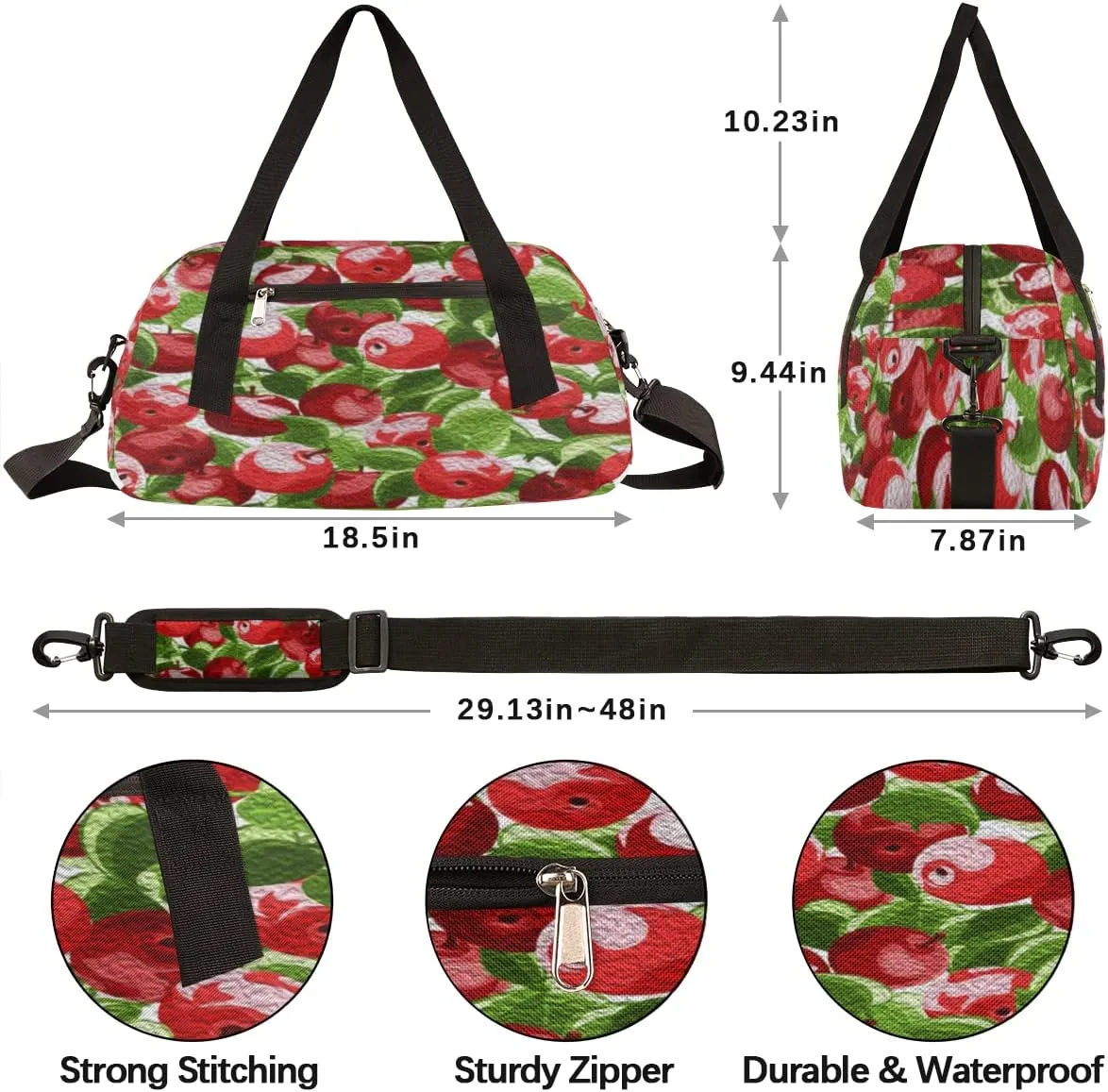 Fruit Apples Kids Duffel Bag for Girls Boys Teens, Apples Oil Painting Dance Bag Overnight Small Duffel Bag Carry On Weekend Sports Gym Travel Bag for School Practice Gymnastics Ballet