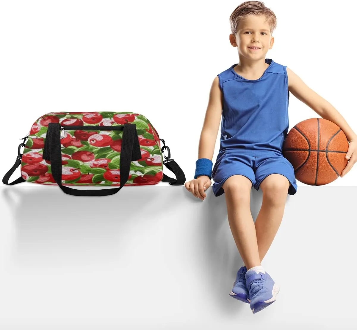 Fruit Apples Kids Duffel Bag for Girls Boys Teens, Apples Oil Painting Dance Bag Overnight Small Duffel Bag Carry On Weekend Sports Gym Travel Bag for School Practice Gymnastics Ballet
