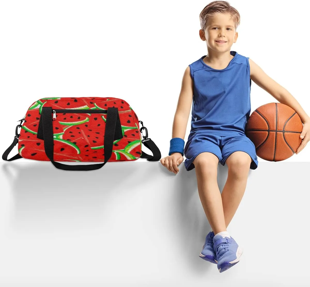 Fruits Watermelon Kids Duffel Bag for Girls Boys Teens, Watermelon Oil Painting Dance Bag Overnight Small Duffel Bag Carry On Weekend Sports Gym Travel Bag for School Practice Gymnastics Ballet