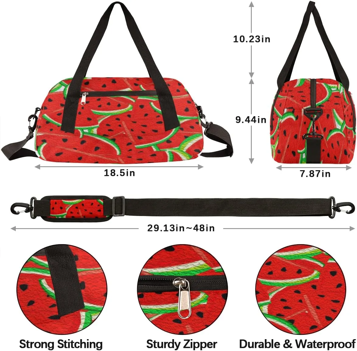 Fruits Watermelon Kids Duffel Bag for Girls Boys Teens, Watermelon Oil Painting Dance Bag Overnight Small Duffel Bag Carry On Weekend Sports Gym Travel Bag for School Practice Gymnastics Ballet