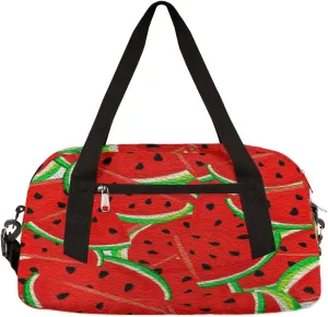 Fruits Watermelon Kids Duffel Bag for Girls Boys Teens, Watermelon Oil Painting Dance Bag Overnight Small Duffel Bag Carry On Weekend Sports Gym Travel Bag for School Practice Gymnastics Ballet