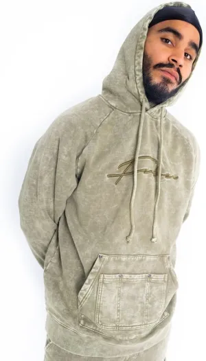 FUBU Signature Washed Utility Hoodie, Green, 2XL