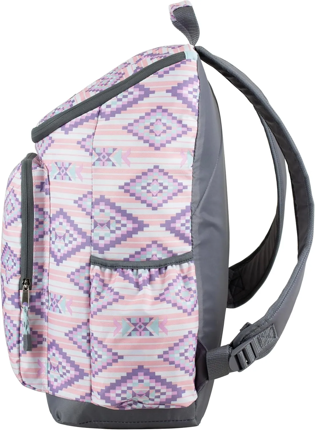 FUEL Durable Top Loader Outdoor Backpack w/Adjustable Straps, Multiple Compartments, Perfect for Travel, Hiking, Work, Classroom, Commuting - Pink Aztec