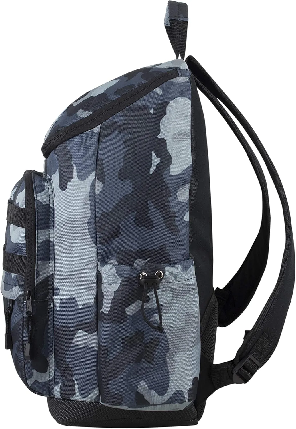 FUEL Multi-Pocket Cargo Travel Backpack Luggage Bag with Top-Loader Entry, Midnight Camo