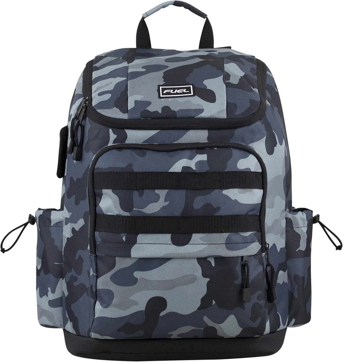 FUEL Multi-Pocket Cargo Travel Backpack Luggage Bag with Top-Loader Entry, Midnight Camo