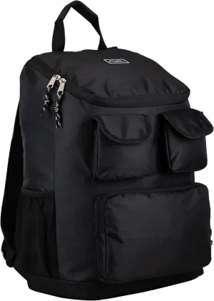 FUEL Storm Multi-Pocket Cargo Travel Backpack Luggage Bag with Top-Loader Entry, Black