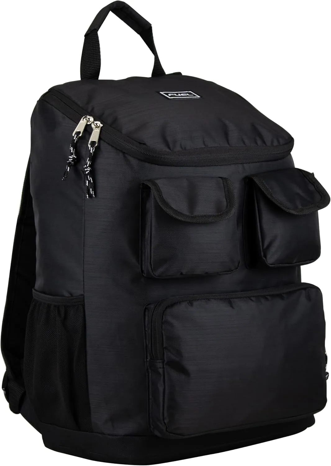 FUEL Storm Multi-Pocket Cargo Travel Backpack Luggage Bag with Top-Loader Entry, Black
