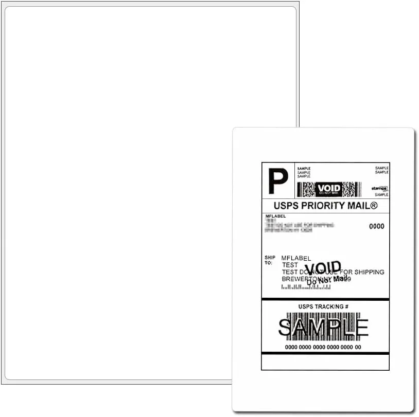 Full Sheet Address Shipping Labels - 8-1/2" x 11" - 8000 Labels