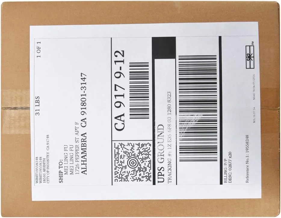 Full Sheet Address Shipping Labels - 8-1/2" x 11" - 8000 Labels