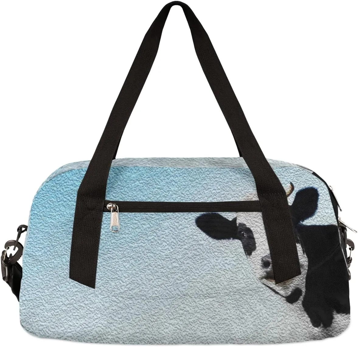 Funny Cow Kids Duffel Bag for Girls Boys Teens, Cow Oil Painting Dance Bag Overnight Small Duffel Bag Carry On Weekend Sports Gym Travel Bag for School Practice Gymnastics Ballet
