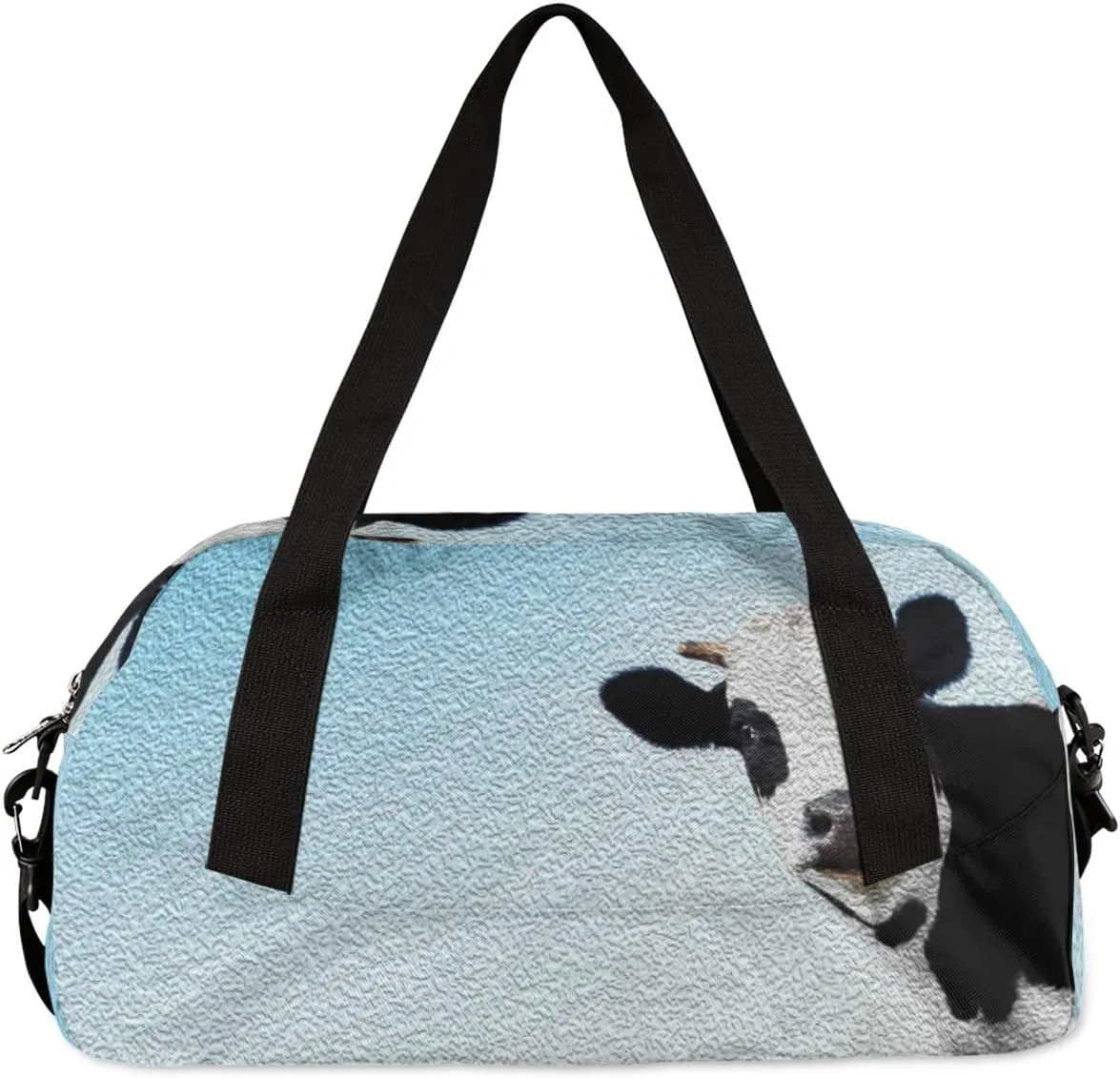 Funny Cow Kids Duffel Bag for Girls Boys Teens, Cow Oil Painting Dance Bag Overnight Small Duffel Bag Carry On Weekend Sports Gym Travel Bag for School Practice Gymnastics Ballet