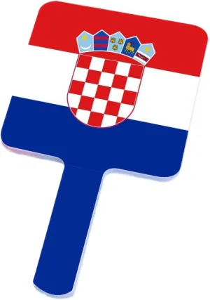 Funny Republic of Croatia Flag Makeup Mirror, Square Cosmetic Hand Mirror with Handle, Portable Travel Handheld Mirror for Shaving, Facial Care White 9×16Cm