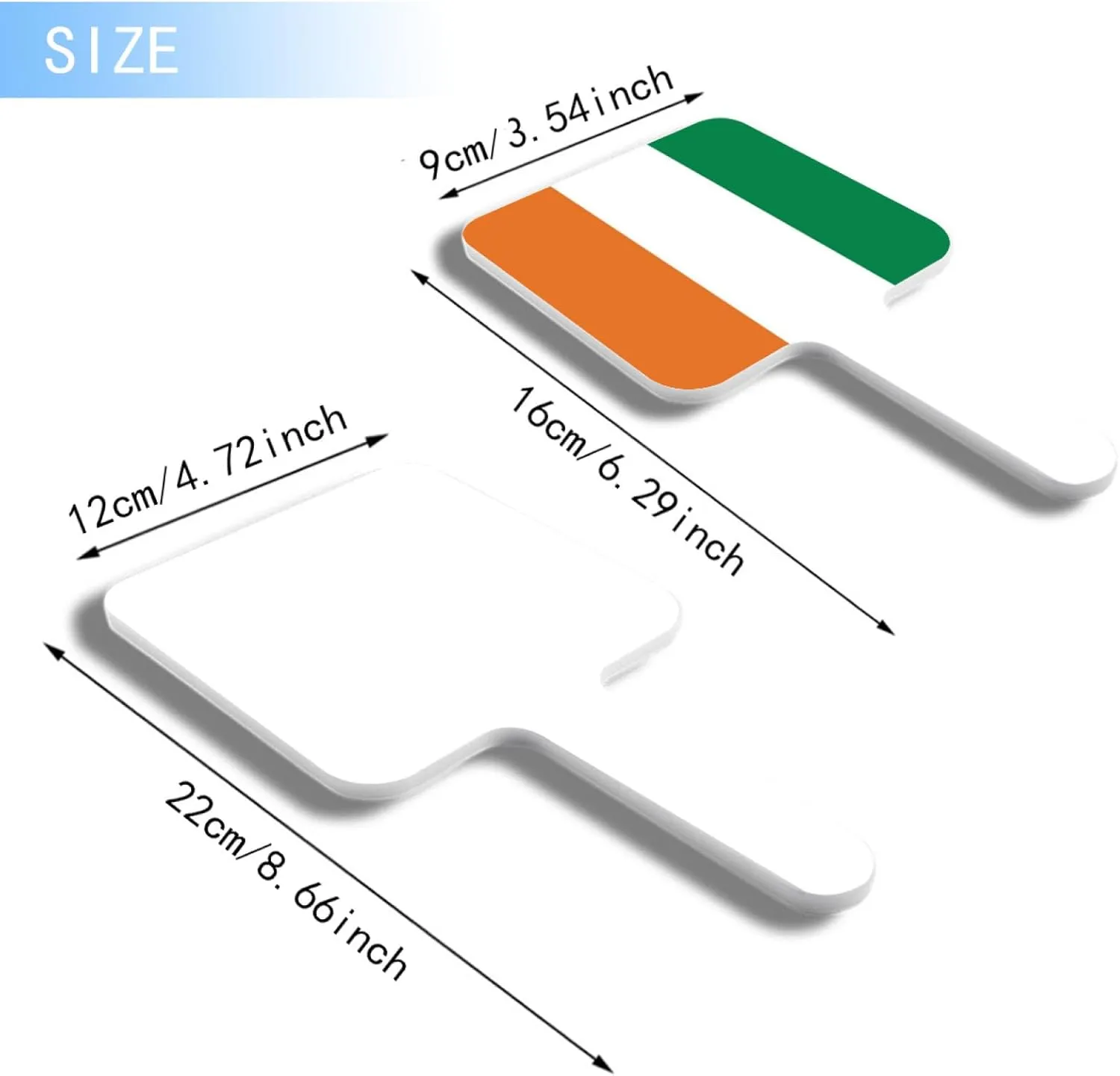 Funny Republic of Côte D'Ivoire Flag Makeup Mirror, Square Cosmetic Hand Mirror with Handle, Portable Travel Handheld Mirror for Facial Care White 9×16Cm
