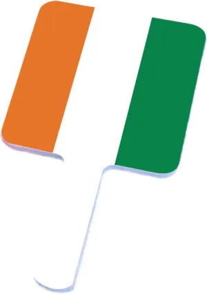 Funny Republic of Côte D'Ivoire Flag Makeup Mirror, Square Cosmetic Hand Mirror with Handle, Portable Travel Handheld Mirror for Facial Care White 9×16Cm
