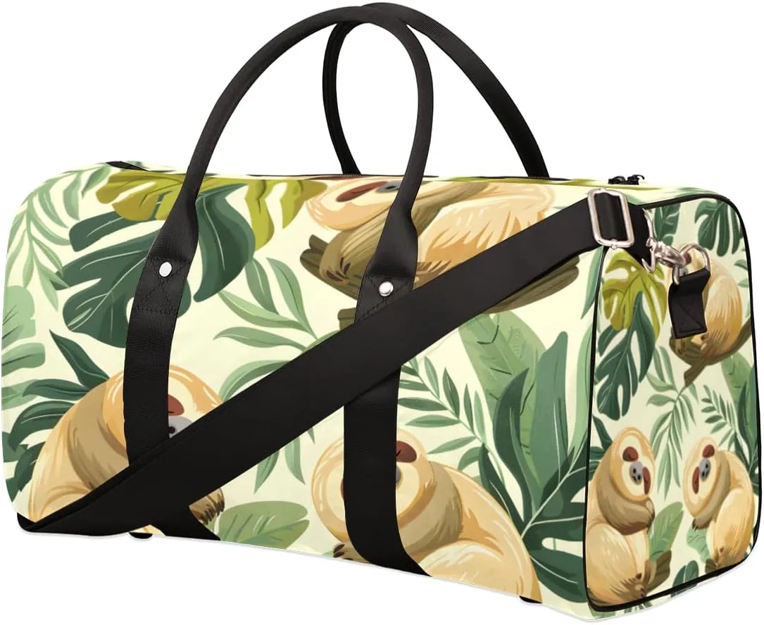 Funny Sloth Travel Duffle Bag for Women Men Gym Duffel Foldable Bag Waterproof Weekender Jungle Cute Sloth Duffle Tote