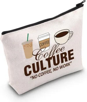 G2TUP Coffee Culture Makeup Bag Coffee Themed Gifts No Coffee No Work Coffee Club Toiletry Bag Coffee Lover Gifts (Coffee Culture)