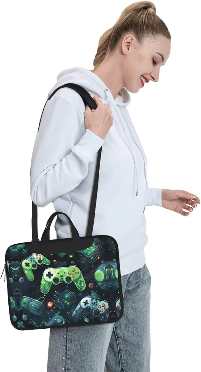 Gamepad Circuit Version Pattern Laptop Bag - with Soft Interior, Multiple Pockets - Ideal for Men, Travel and Business