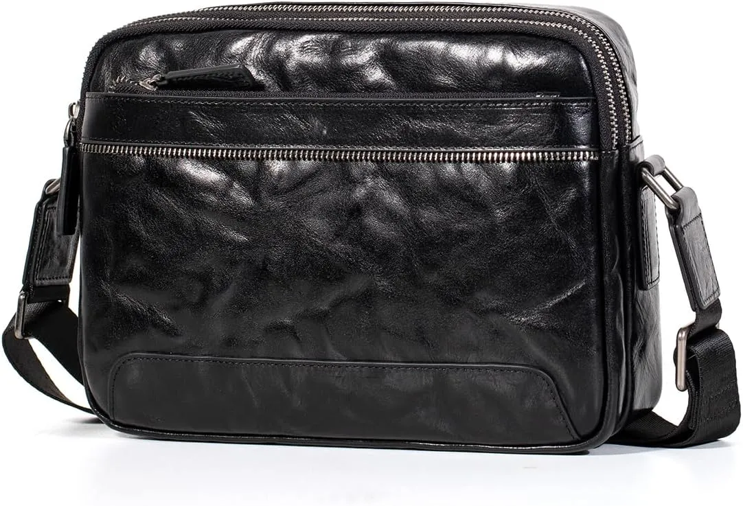 Genuine Leather CrossBody Bag for Men Sling Shoulder Bags Handbag Bag Messenger Pack Outdoor Satchel Travel Business