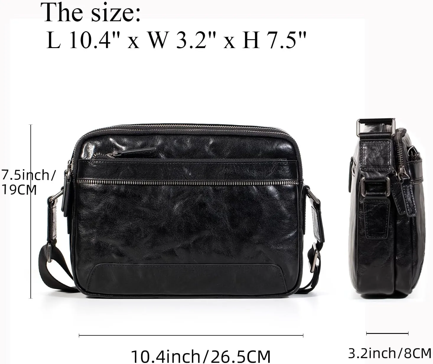 Genuine Leather CrossBody Bag for Men Sling Shoulder Bags Handbag Bag Messenger Pack Outdoor Satchel Travel Business