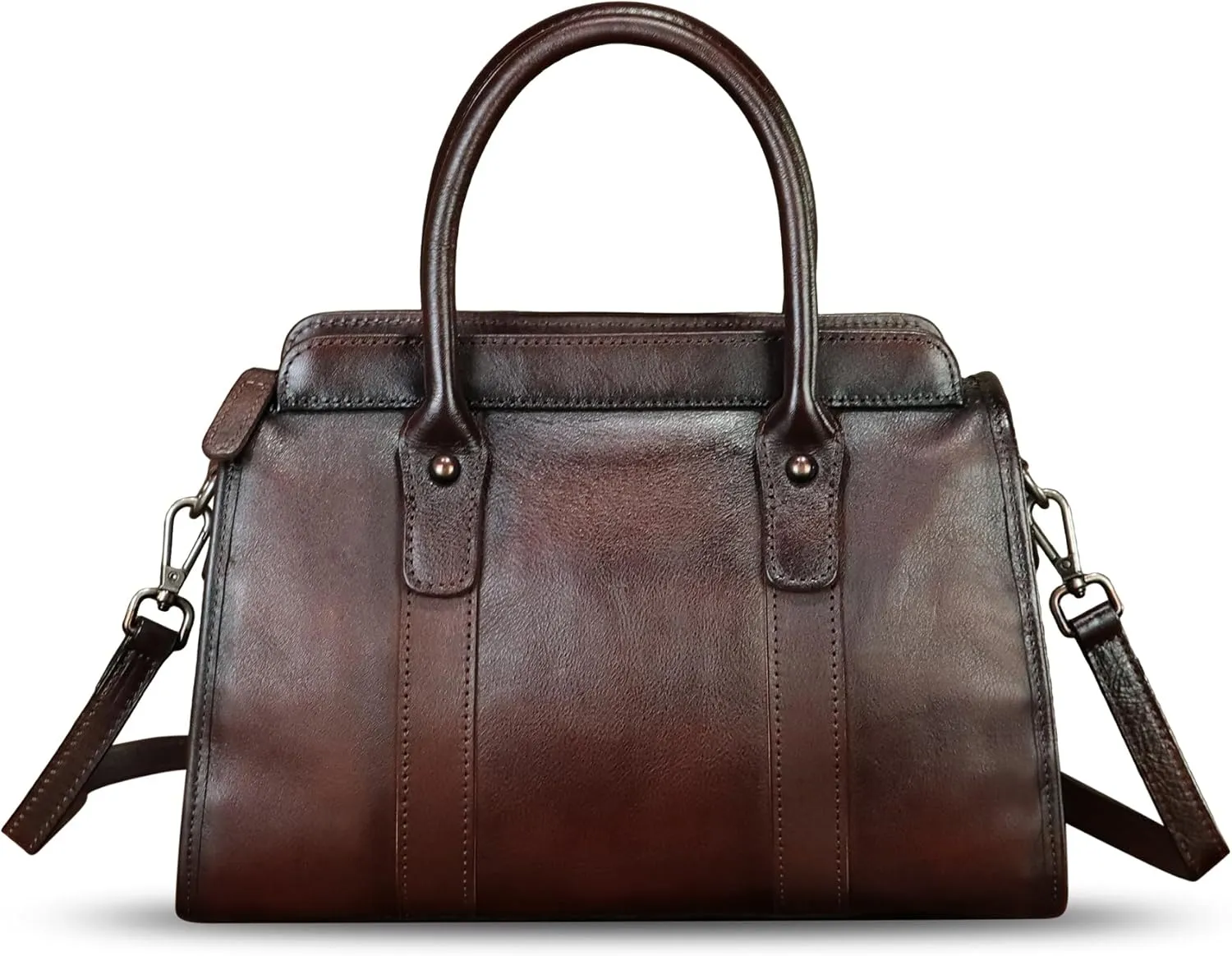 Genuine Leather Purses and Handbags for Women Vintage Handmade Leather Top Handle Purses Satchel Shoulder Bag with Strap
