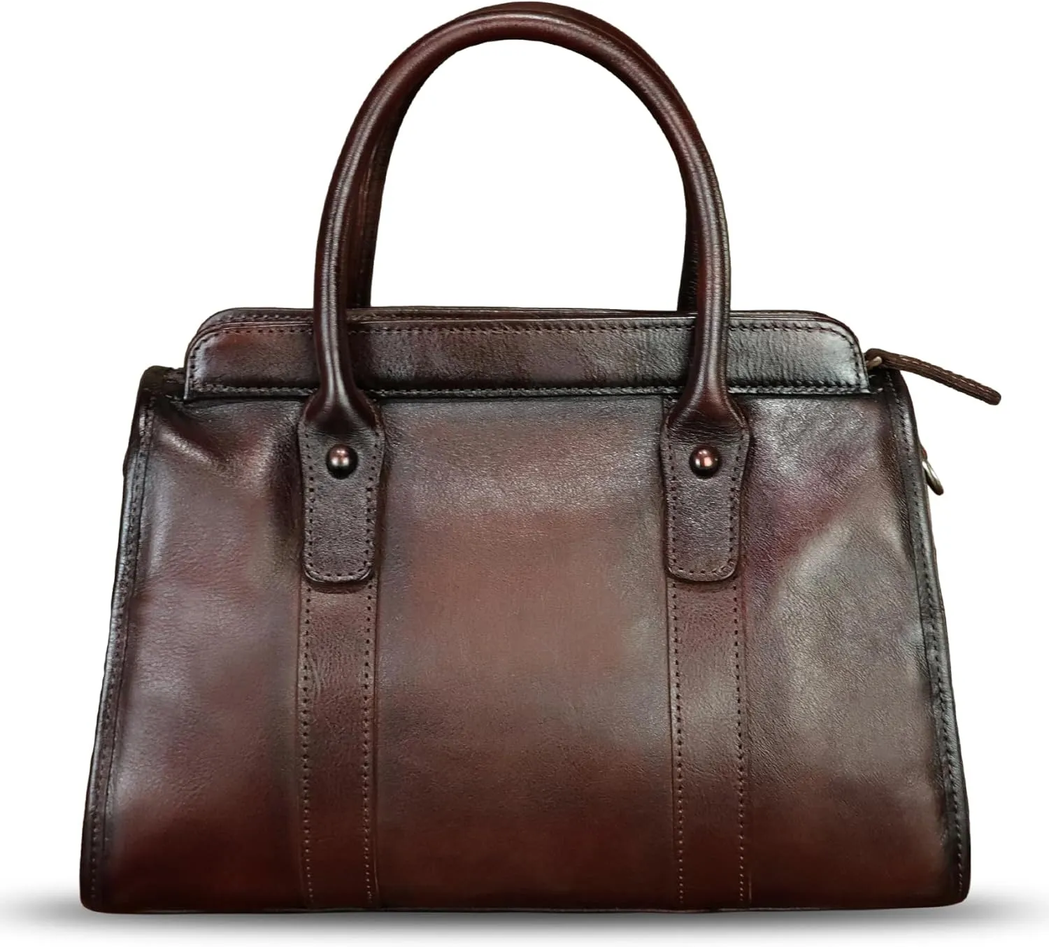 Genuine Leather Purses and Handbags for Women Vintage Handmade Leather Top Handle Purses Satchel Shoulder Bag with Strap
