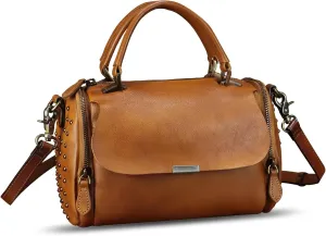 Genuine Leather Satchel for Women - Handbag with Top Handle and Shoulder Strap - Crossbody Bag - Handmade Purses
