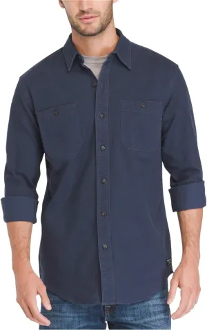 G.H. Bass & Co. Mens Utility Pocket Shirt Jacket, Blue, Medium