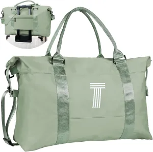 Gifts for Women, Initial Travel Duffel Bag, Sports Bag, Personalized Weekender Bag with Shoulder Strap, Monogram Overnight Bag, Gift for Friend Birthday Gift for Moms (Letter T)
