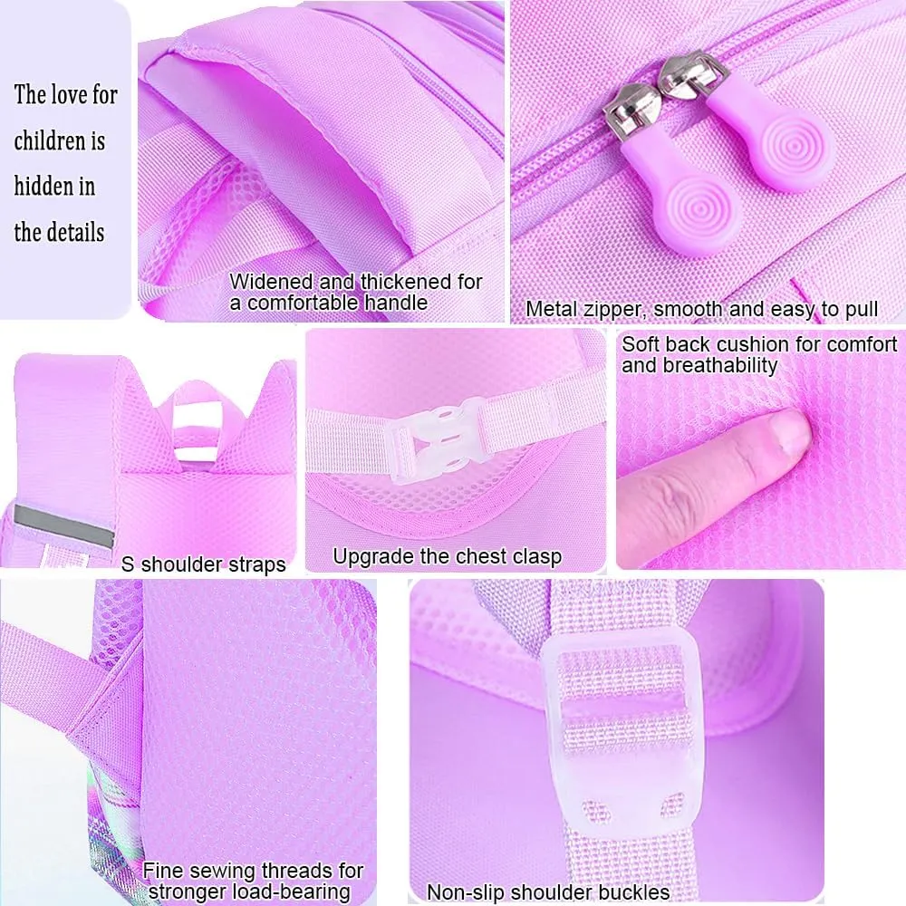 Girl Backpack.Anti Theft travel backpack Laptop Backpack Large Capacity Rainbow Backpack Adjustable Shoulder Strap Rainbow Bookbag school.Backpack.Anime.Backpack.Combination.lock.Wallet(Purple)