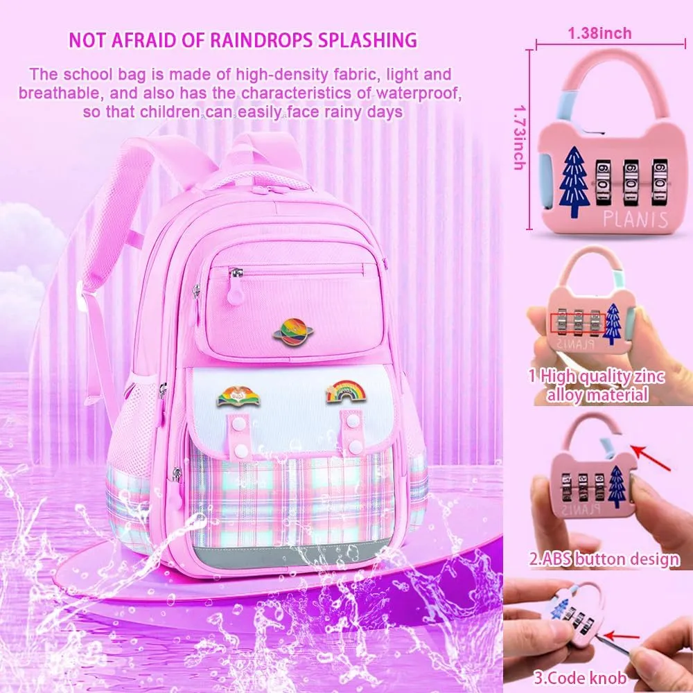 Girl Backpack.Anti Theft travel backpack Laptop Backpack Large Capacity Rainbow Backpack Adjustable Shoulder Strap Rainbow Bookbag school.Backpack.Anime.Backpack.Combination.lock.Wallet(Purple)