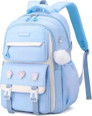 Girls Backpack,Kids Backpack for Teen Girls School Bookbag for Elementary Primary High School (Blue)