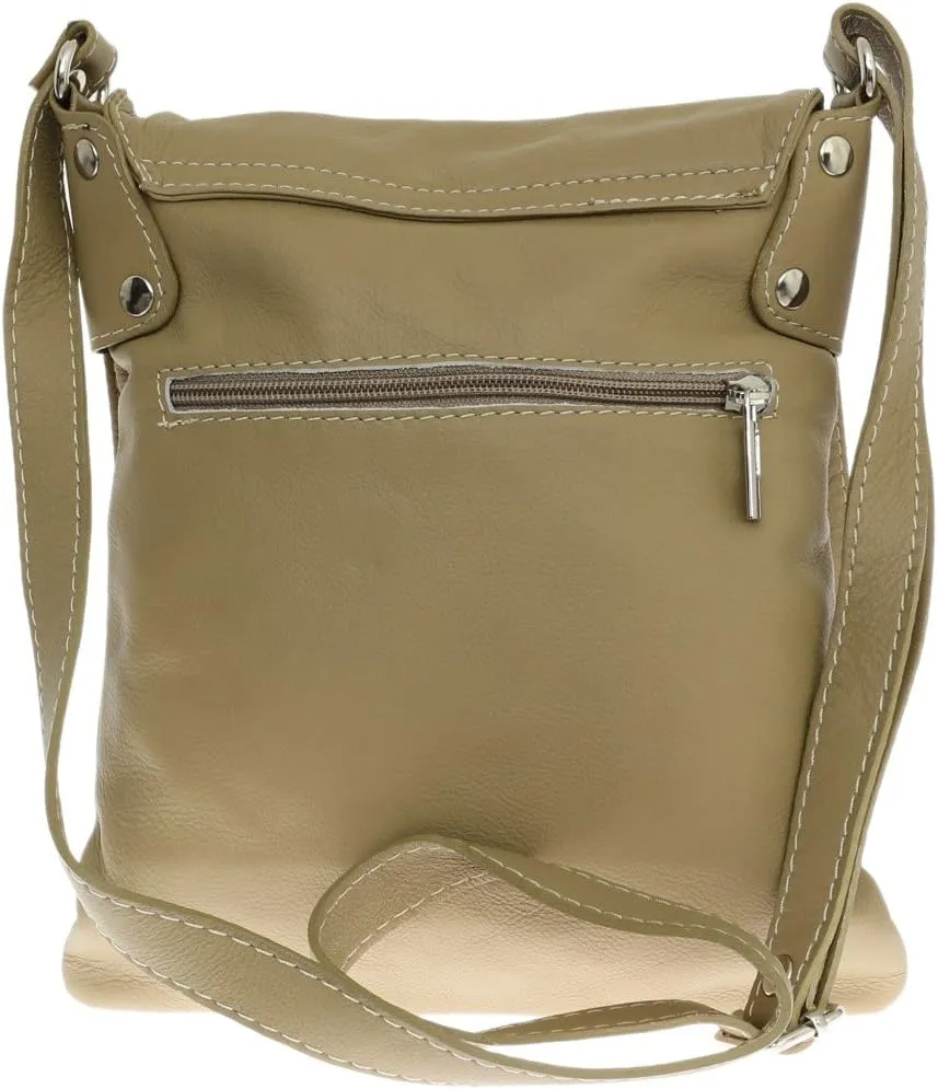 Girly HandBags Womens Italian Soft Leather Cross Body Messenger Bag Vera Plelle Shoulder Bag Flap Zipper
