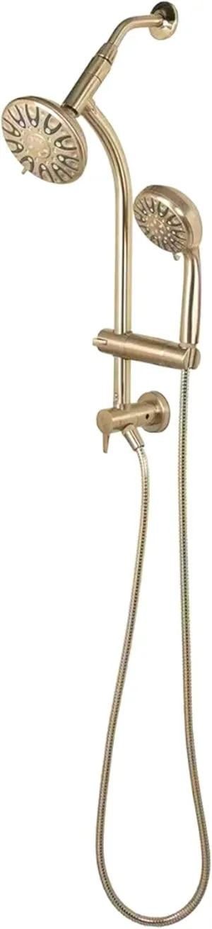 Glacier Bay 6-Spray Wall Bar Raincan Showerhead with 6-Spray Handshower in Brushed Nickel