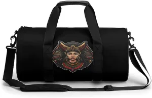 Goddess Egyptian Pharaoh Pyramid Ancient Egypt (1) Gym Bag Cylindrical Sports Bag Travel Duffel Bag with Shoulder Strap