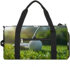 Golf Field Green Grass Gym Bag for Men Women Lightweight Duffel Bag Sports Workout Bag for Travel Yoga