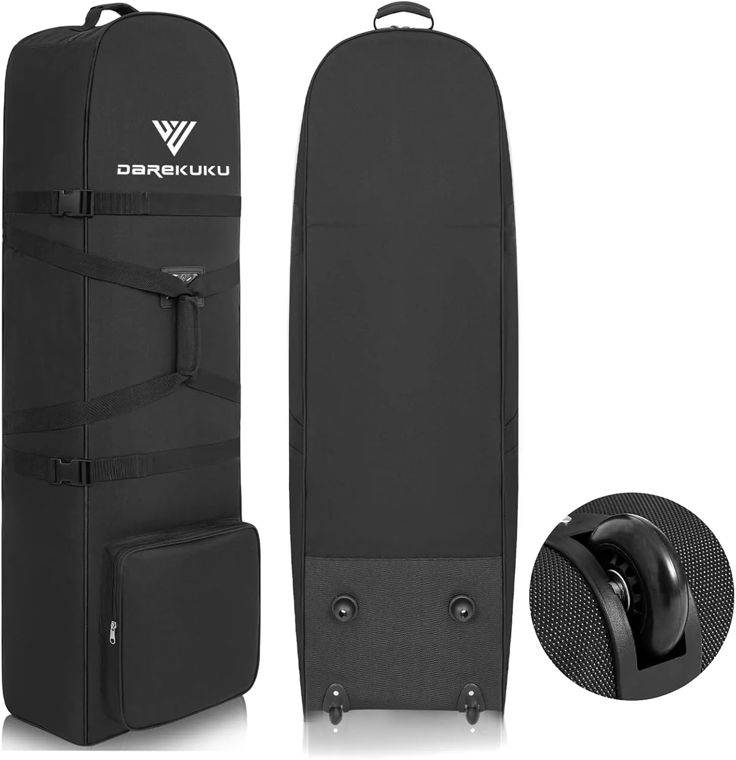 Golf Travel Bags for Airlines with Adjustable Support Rod and Detachable Shoulder Straps, Soft Foldable Golf Club Travel Covers, 900D Heavy Duty Oxford -Universal Size