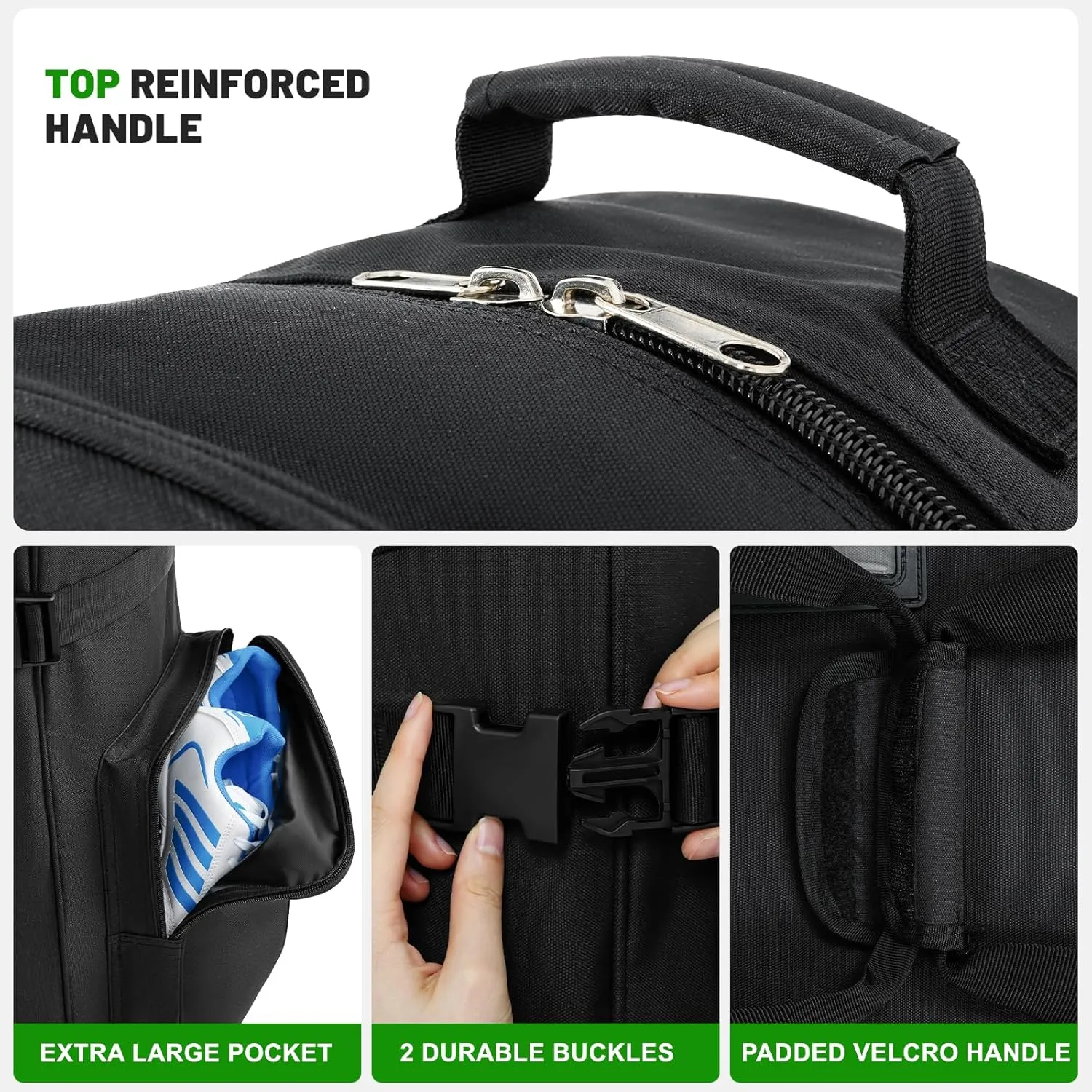 Golf Travel Bags for Airlines with Adjustable Support Rod and Detachable Shoulder Straps, Soft Foldable Golf Club Travel Covers, 900D Heavy Duty Oxford -Universal Size